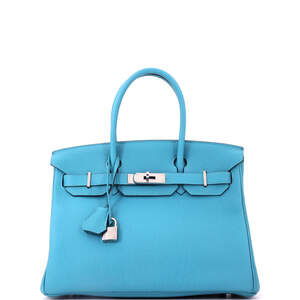 Hermes Birkin 30 Blue Togo with Palladium Hardware
